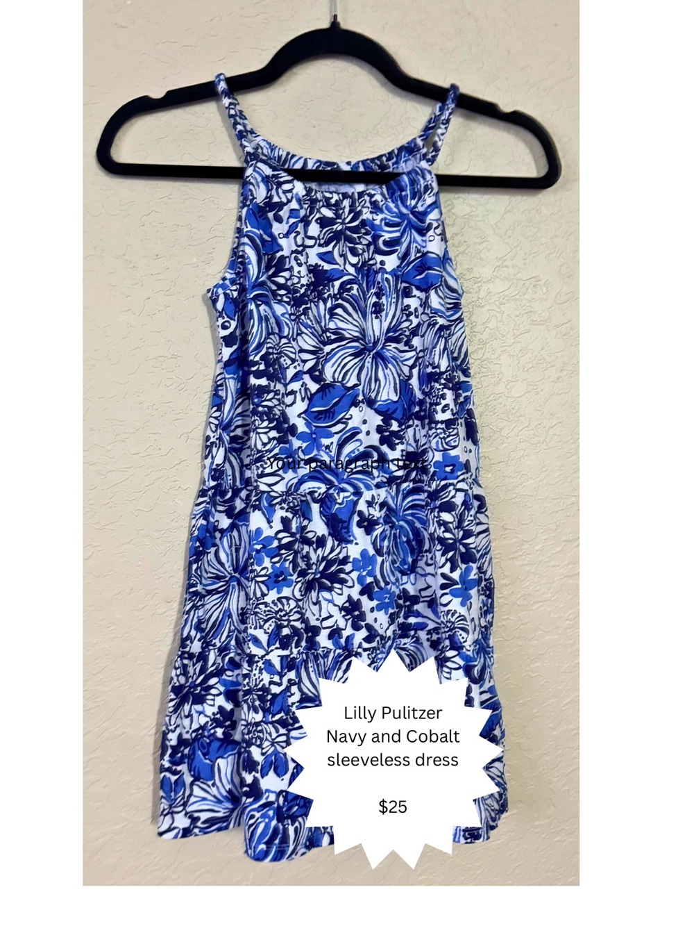 Lilly Pulitzer Blue Floral Halter Dress for Kids
